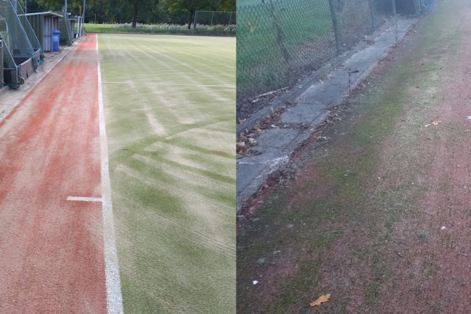 Met intensief borstelen en rechts zonder borstelen