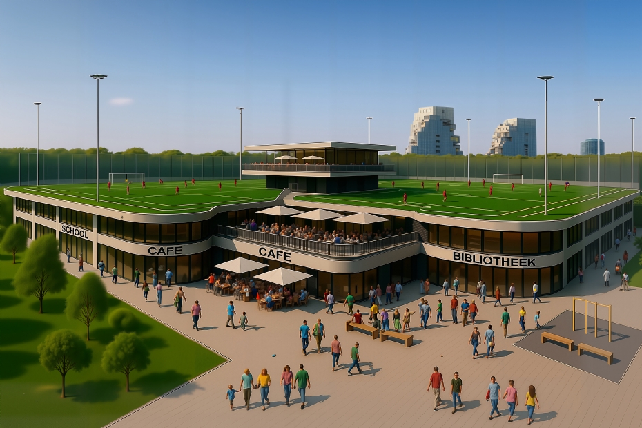 AI-gegenereerde concept visual van het ACE Layer Cake-concept, ontwikkeld door ACE Global (copyrigth ACE Global).